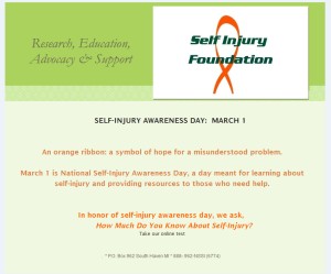 Self-Injury Awareness Day - March 1st - Anchor Of Promise